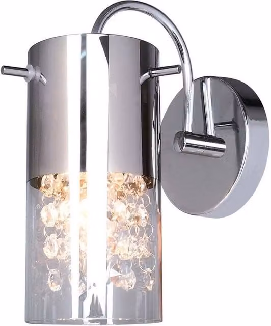 Netlighting Modern Wall Lamp in Chrome with Transparent Glass Shade and E14 Socket