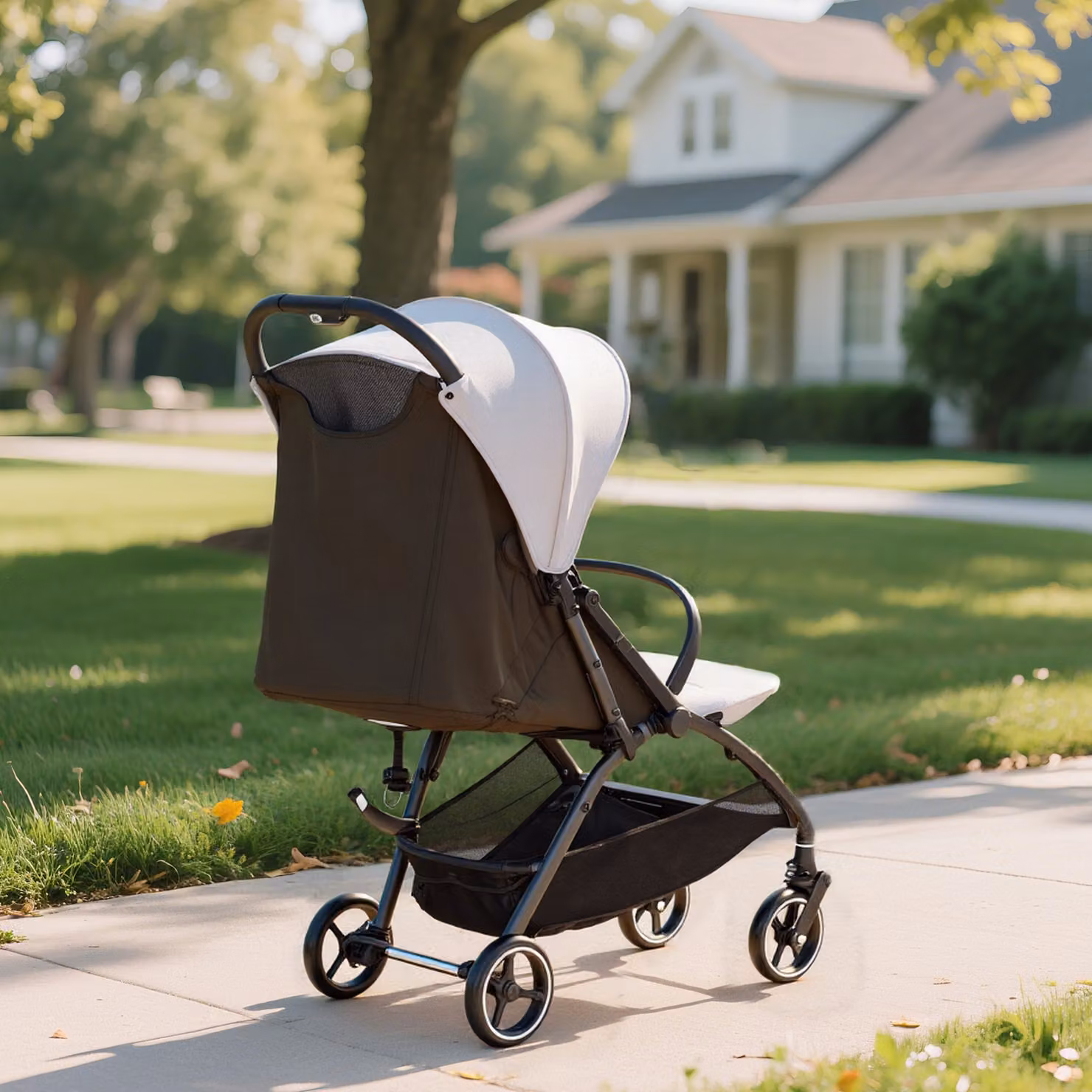 AIYAPLAY Lightweight Travel Stroller and Compact Buggy in Grey with One-Hand Fold and Suspension – 9