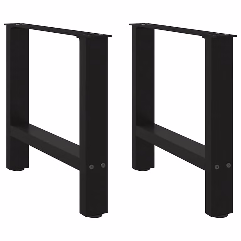 Berkfield Home Modern Steel Coffee Table Legs in Black, 2 Pieces, Height: 50 cm (Adjustable 42-43 cm)
