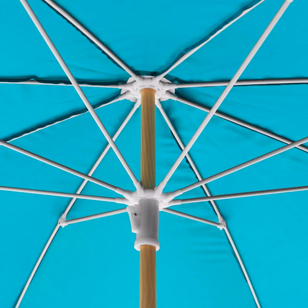 Wyld and Coco Turquoise Market Parasol with Polyester Canopy and Steel Pole, Diameter: 232 cm, Blue – 3