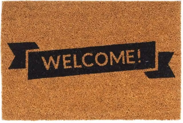 Berkfield Home Brown Coir and PVC Rectangular Door Mat, W: 60 cm, D: 40 cm – 1