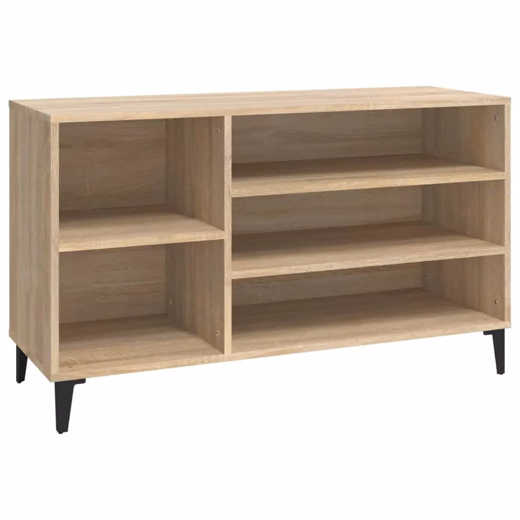 Berkfield Home Sonoma Oak Shoe Cabinet in Beige with Integrated Seat, W/D/H: 102 x 36 x 60 cm – 2