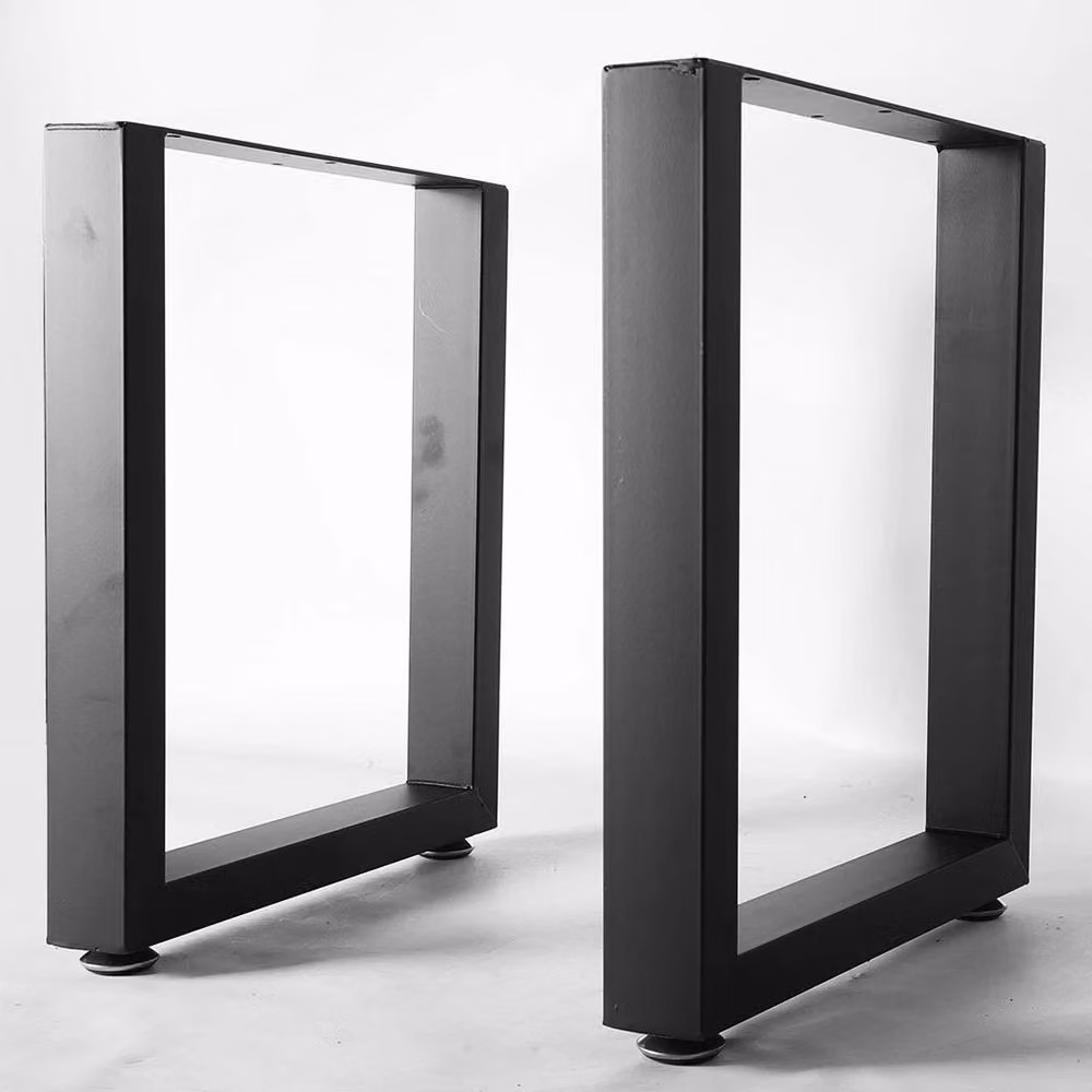 SPETLEK Set of 2 Industrial Steel Legs in Black, L: 50 cm, H: 71 cm – 2