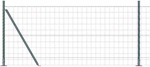 Berkfield Home Euro Fence with 13 Flanged Posts, Galvanised Steel, Green, 0.8 x 25 m
