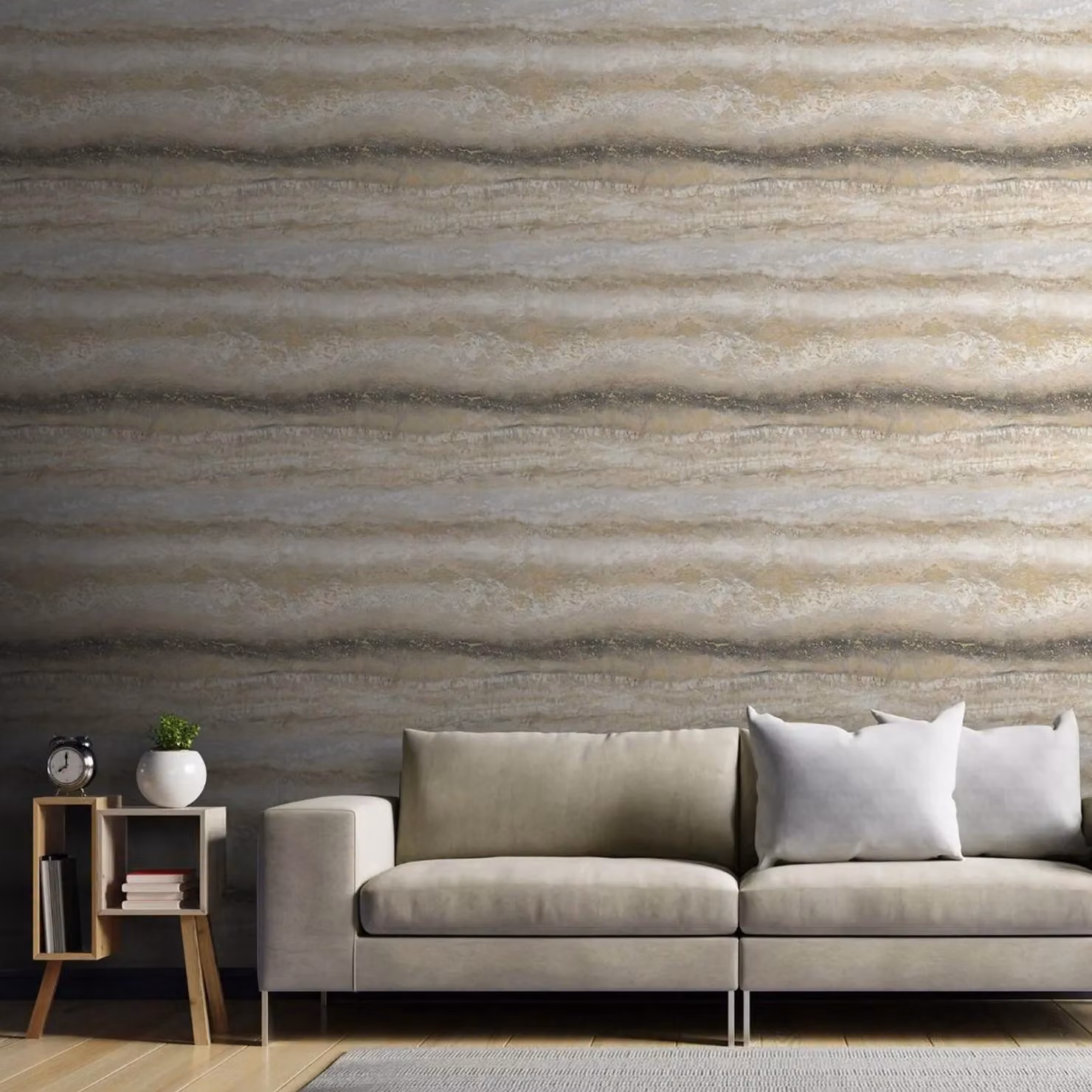Muriva Semper Gold Abstract Marble Effect Wallpaper Roll – 2