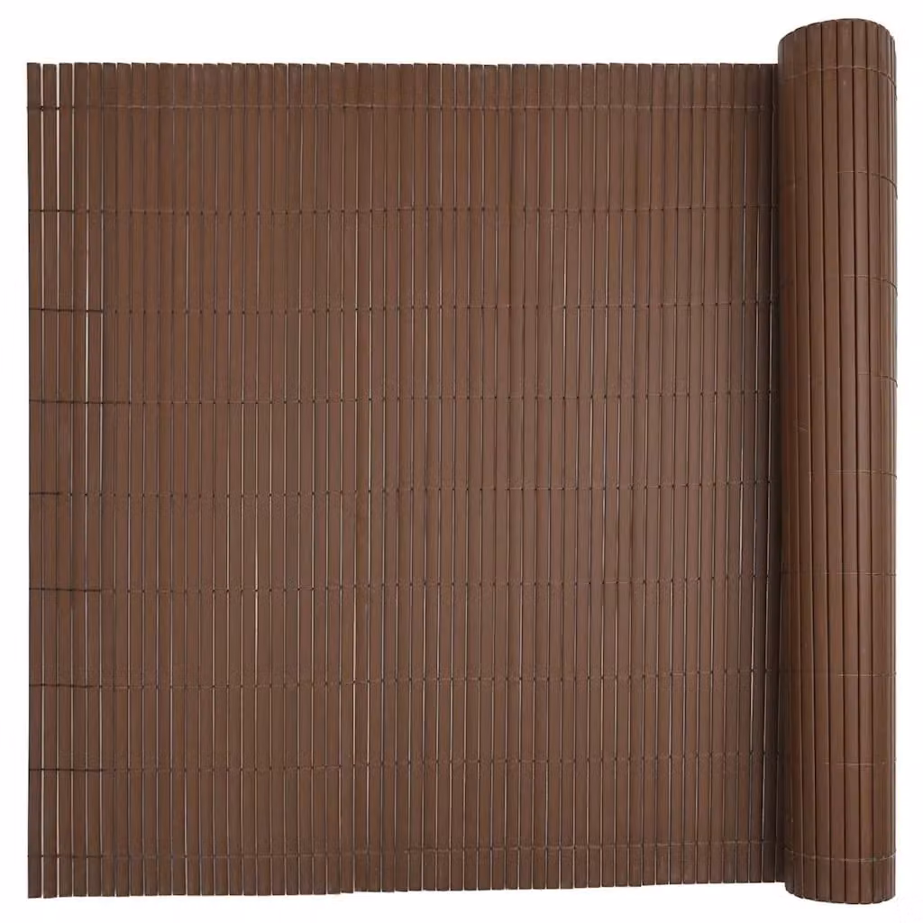 Berkfield Double-Sided Brown PVC Garden Fence Mat, H: 180 cm, W: 500 cm – 4