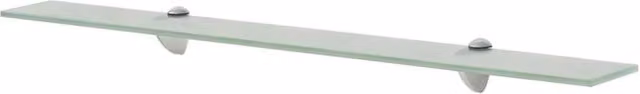 Berkfield Home Set of 2 Clear Glass Floating Shelves, W: 80 cm, D: 20 cm