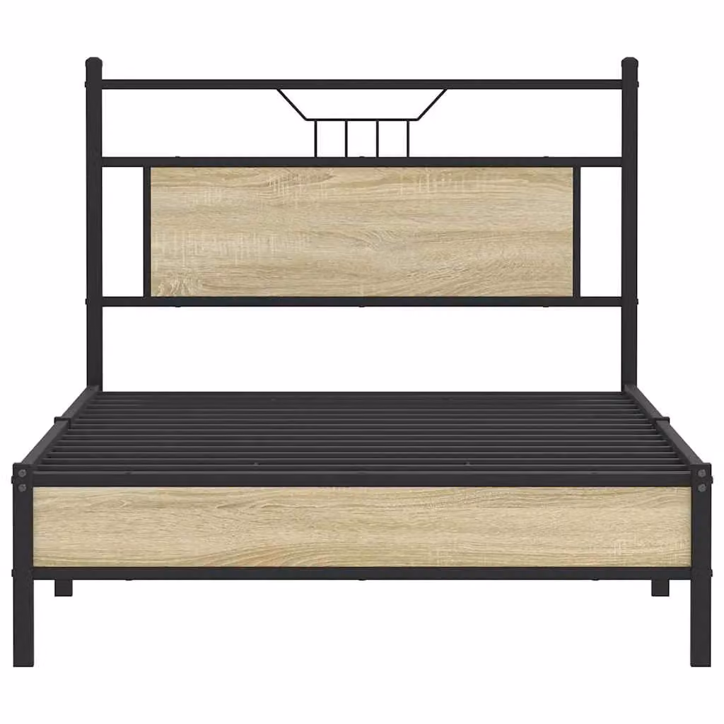 Berkfield Home Sonoma Oak Bed Frame in Brown, W/D/H: 100 x 200 cm – 3