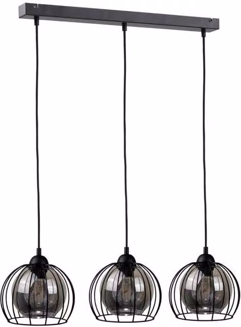 Netlighting Solo Bar Pendant Ceiling Light in Black, 60cm, 3x E27