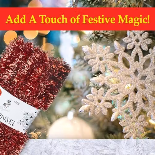 VFM e-Store Red Christmas Tinsel Hanging Decorations – 5