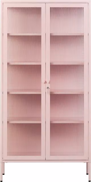 Mustard Made The Collector Pink Freestanding Cabinet with Glass Doors, H 170 x W 85 x D 40 cm – 1