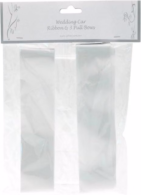 KDMD White Wedding Car Ribbon and 3 x Bows Pack