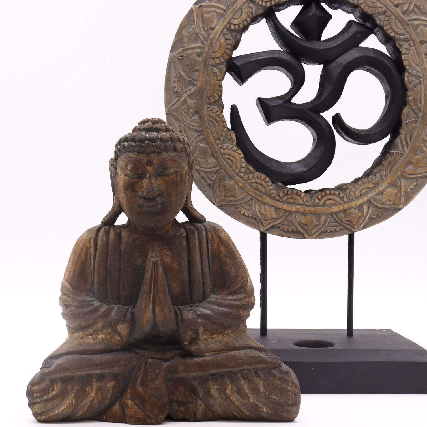 KDMD Buddha Feng Shui Om Tabletop Set in Grey, Black and Brown – 2