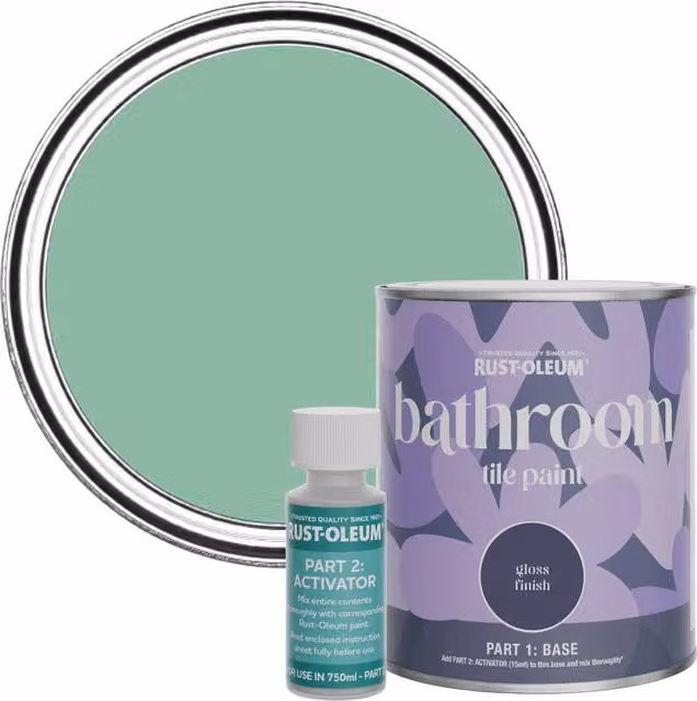 Rust-Oleum Wanderlust Bathroom Tile Paint in Green Gloss Finish, 750ml
