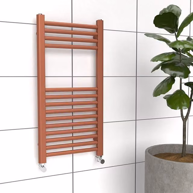 Lux Heat Coloured Steel Towel Radiator in Bronze, H 80 cm x W 40 cm