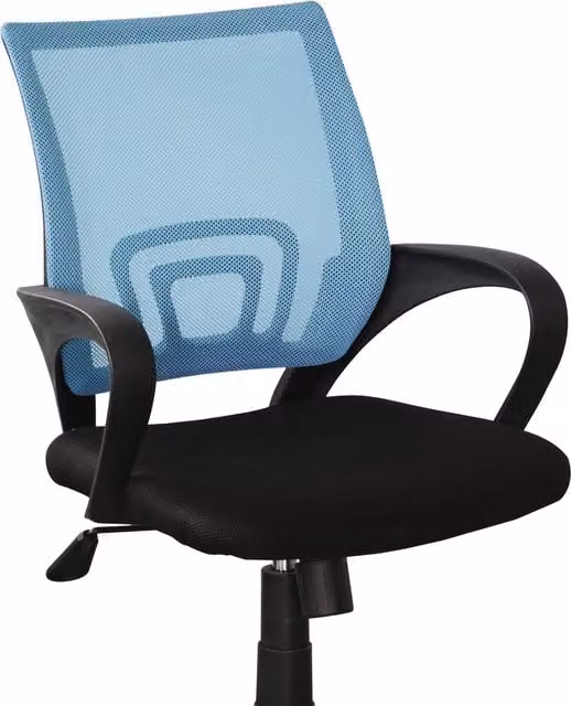 Core Products Ltd Modern Task Chair with Blue Mesh Back and Armrests in Black