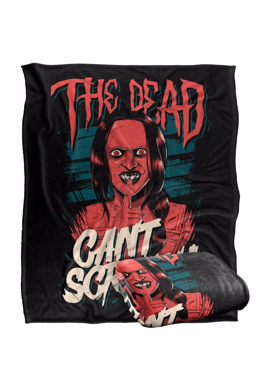 Warner Bros. The Conjuring Last Rites The Dead Cant Scream Extra Large Super Soft Silky Touch Fluffy Polyester Blanket in Black and Multicolour – 2