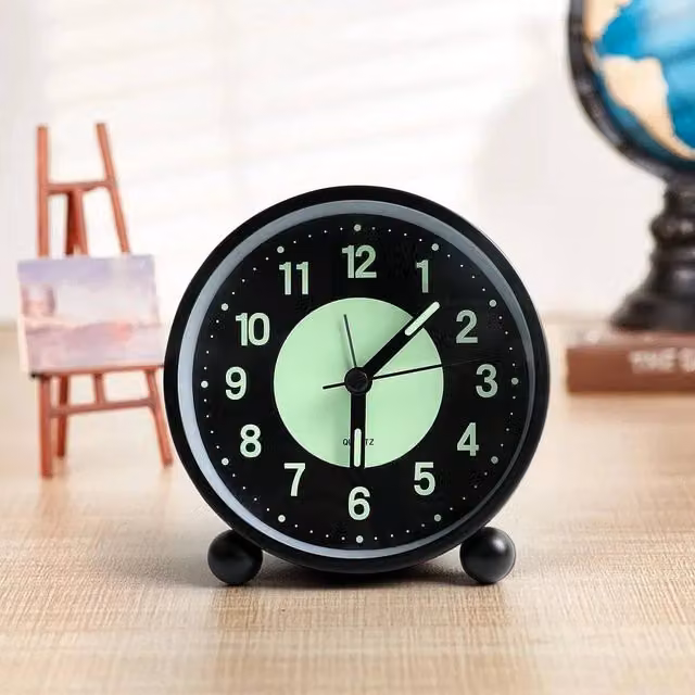 KORVIXA Silent Luminous Bedside Alarm Clock, Black, W/D/H: 100 x 100 x 100 cm – 1