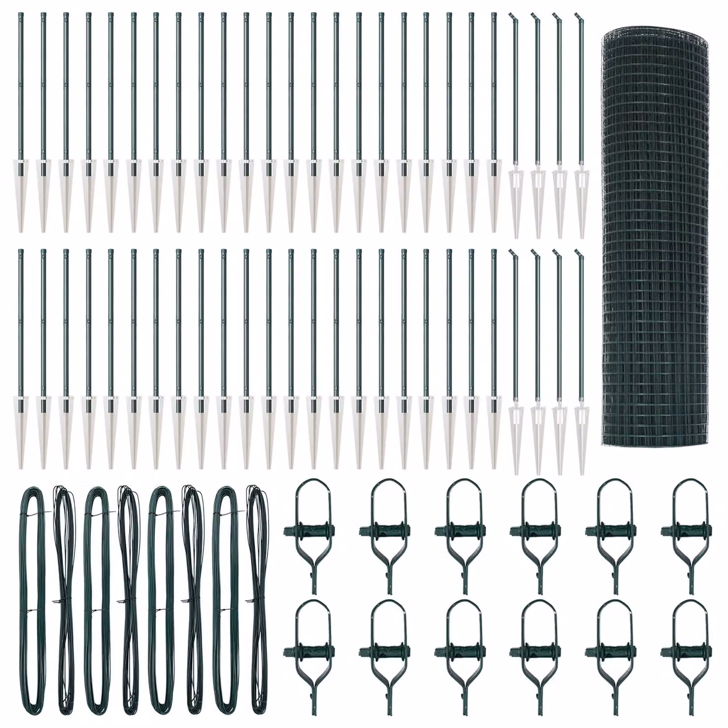 Berkfield Home Green Steel Welded Wire Fence with 13 Spike Posts, 100 m – 2