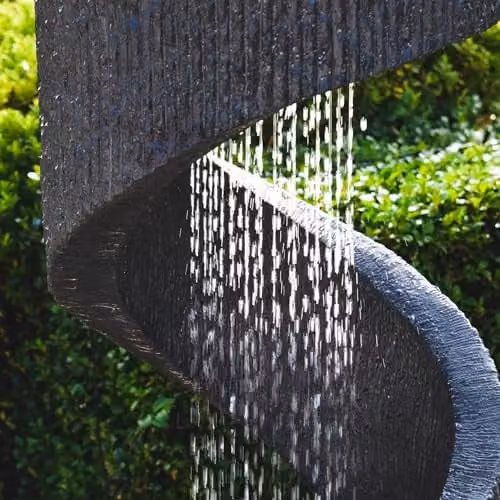 Ivyline Grey Spiral Outdoor Water Feature Fountain with LED Lights, H82 x W35 cm – 4