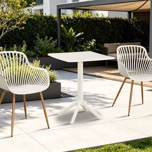 Core Products Rimini Bistro Dining Table, Square Weather-Resistant Garden and Patio Table, W/D/H: 60 x 60 x 75 cm – 3