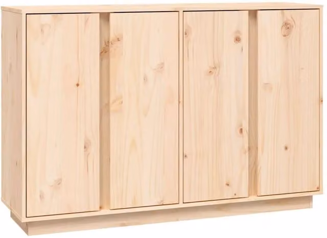 Berkfield Home Rustic Solid Wood Pine Sideboard in Sand, W/D/H: 120 x 35 x 80 cm
