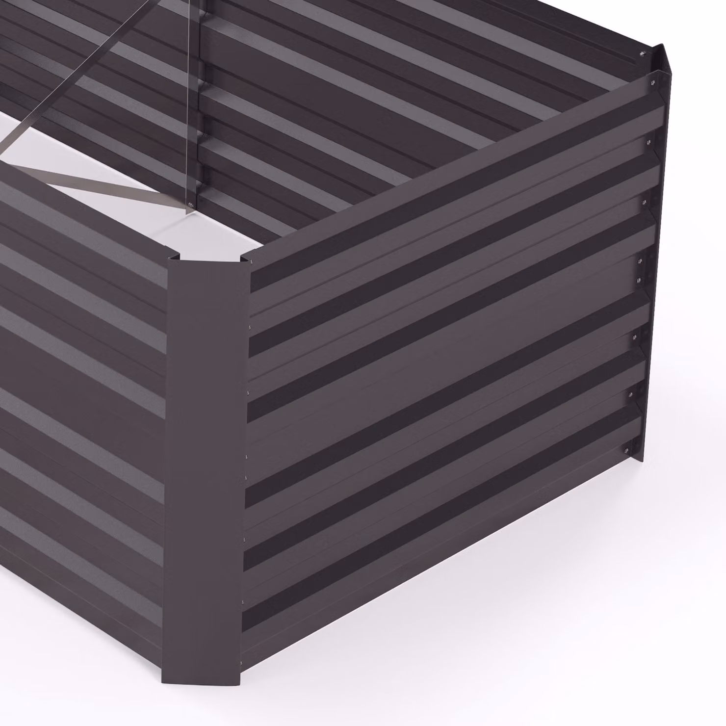 Outsunny Set of 2 Galvanised Steel Raised Garden Beds in Dark Grey, W/D/H: 180 x 90 x 59 cm – 8