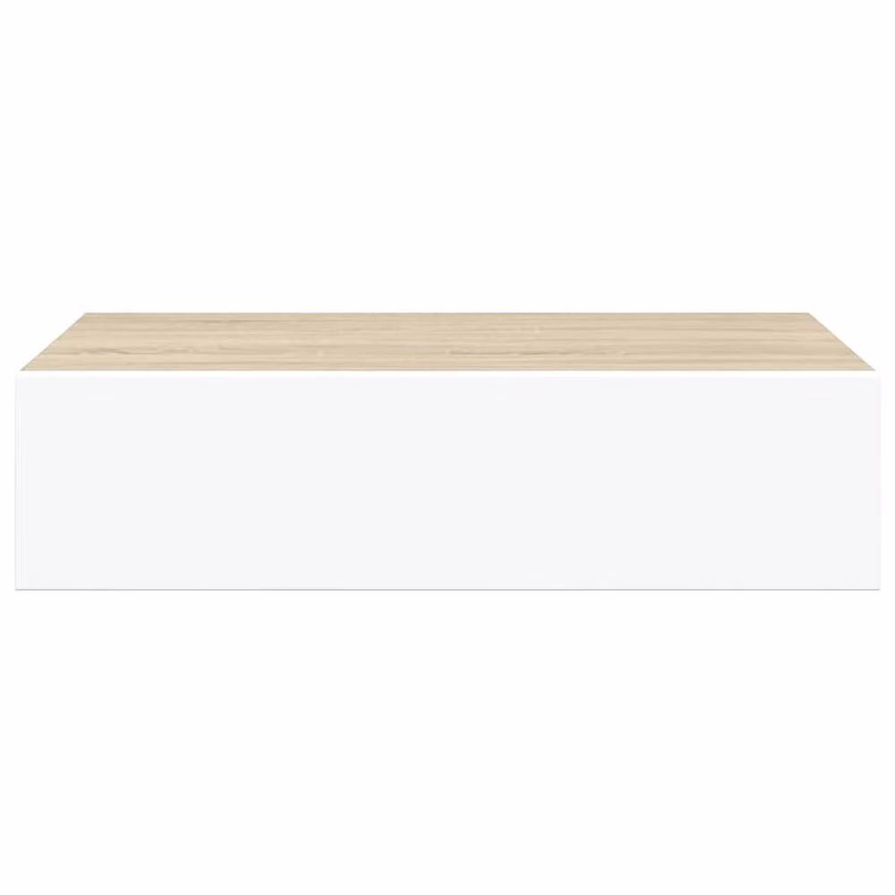 Berkfield Home Wall Mounted Drawer Shelves, 2 Piece Set in Oak and White, W: 40 cm, D: 23.5 cm, H: 10 cm – 2