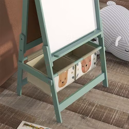 AIYAPLAY 3 in 1 Double-Sided Kids Art Easel with Paper Roll, Green – 6
