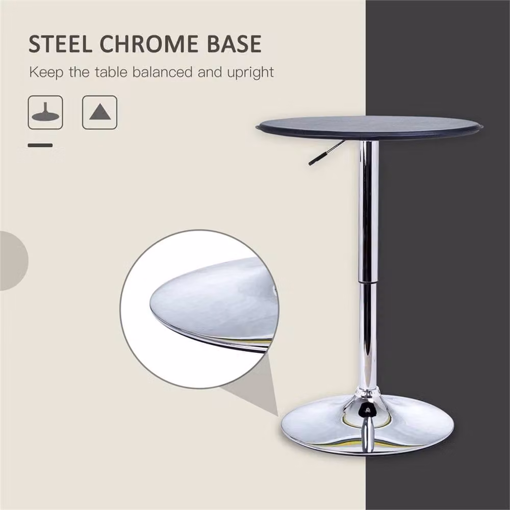 EONLION Round Bar Table with Adjustable Height in Black Metal – 5