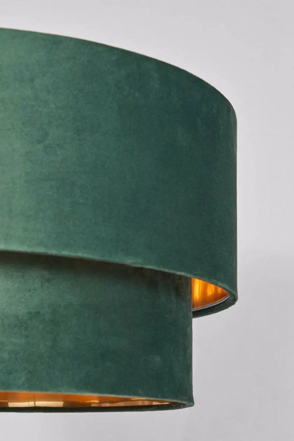 BHS Lighting Tia Easy Fit Cylinder Fabric Light Shade in Green and Gold/Brass – 2