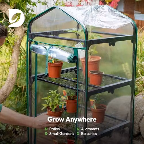 Hardys 4 Tier Mini Greenhouse with 4 Shelves, Portable Indoor and Outdoor Growhouse with Reinforced Steel Frame and PVC Plastic Cover – 2