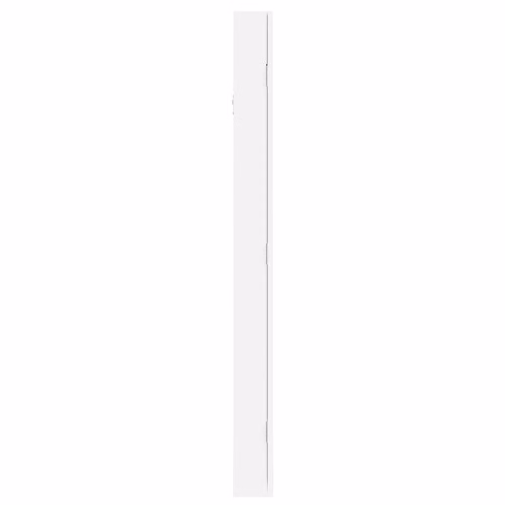 Berkfield Home Wall Mounted Mirror Jewellery Cabinet with Lock, White, W: 30 cm, D: 8.5 cm, H: 106 cm