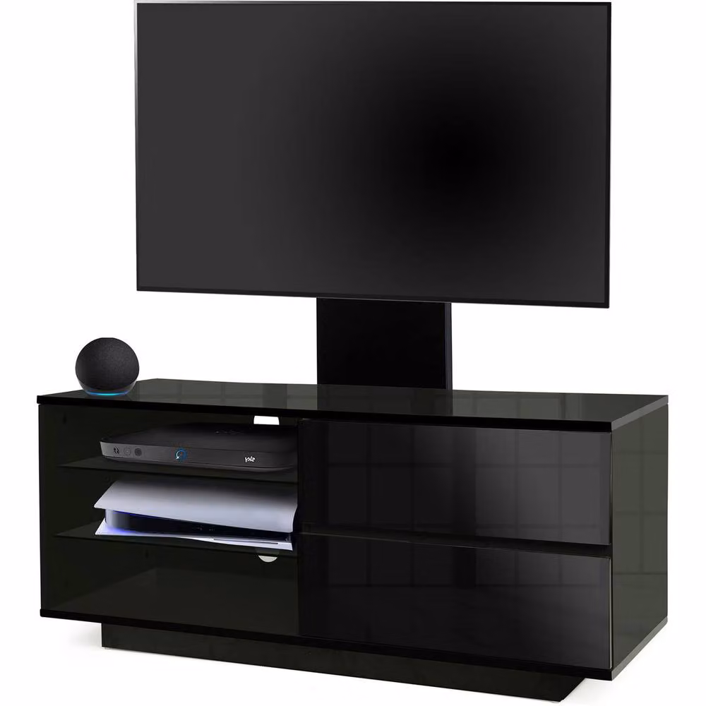 Centurion Supports Gallus Gloss Black TV Cabinet with 2 Drawers, 2 Shelves and Mounting Arm for 32 to 55 inch LED/LCD/Plasma Screens, W/D/H: 110 x 39.5 x 47.5 cm – 3