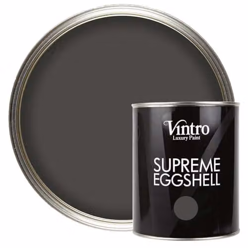 Vintro Midnight Dark Grey Eggshell Paint for Interior and Exterior Walls, Wood and Trim, 1 Litre
