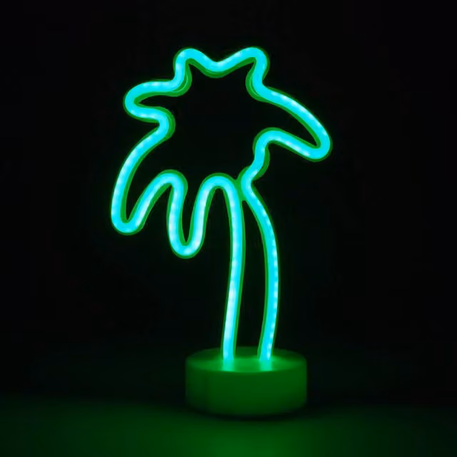 Simpa LED Novelty Neon Palm Tree Tabletop Light in Green – 1