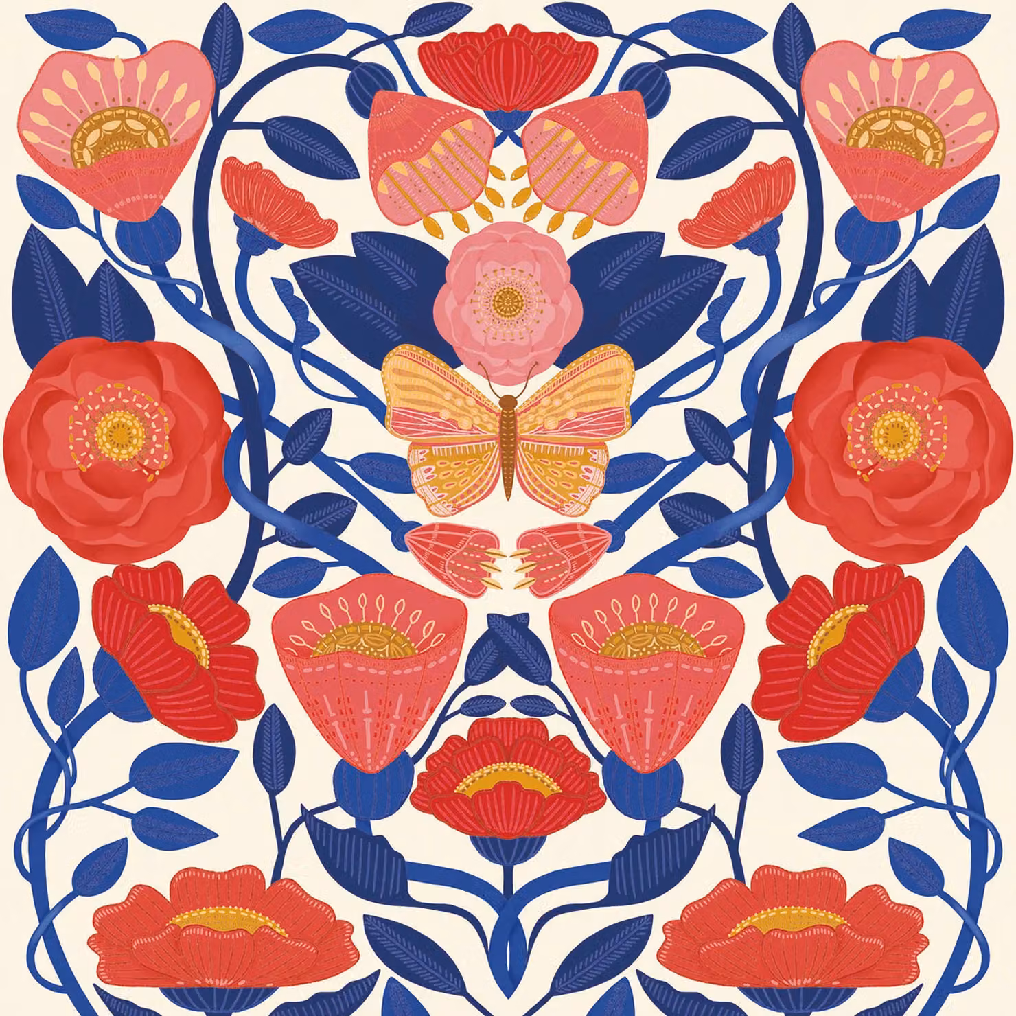 Nina Pace May Floral Multicolour Wooden Hanging Block – 2