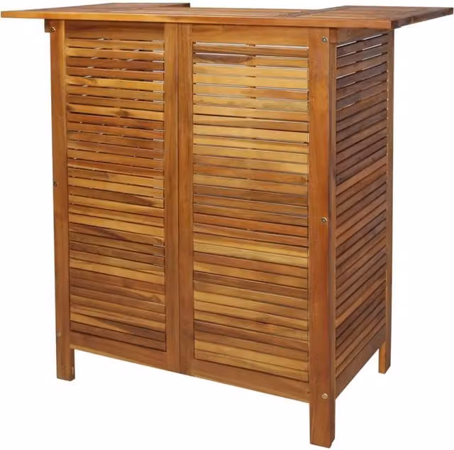 Berkfield Home Bar Table in Brown Solid Oiled Acacia Wood, W/D/H: 110 x 50 x 105 cm