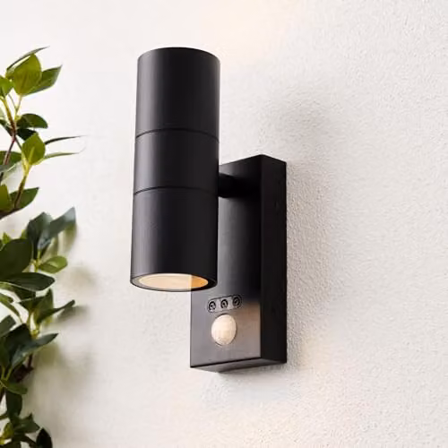 ZINK Leto Double Spot Light Black IP65 Floodlight with PIR Motion Sensor – 3