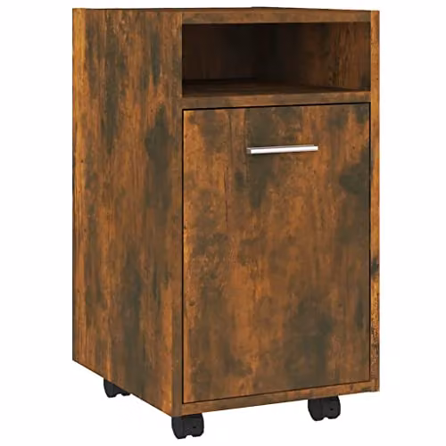 vidaXL Freestanding Side Cabinet with Castors, Brown, W/D/H: 33 x 38 x 60 cm