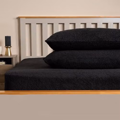 OHS 2 Pack Teddy Fleece Pillowcases in Black – 2