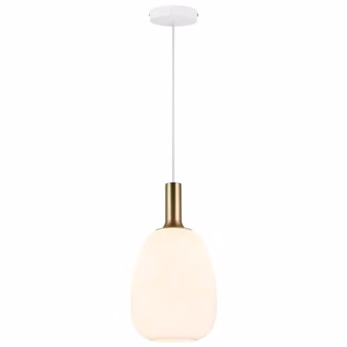 Nordlux Alton Pendant Light in White Glass with E27 Socket, Diameter: 23 cm