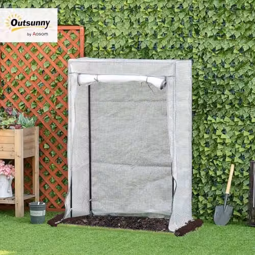 Outsunny White Tomato Greenhouse with PE Cover and Steel Frame, W/D/H: 100 x 50 x 150 cm – 2