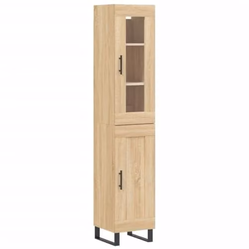 vidaXL Highboard in Sonoma Oak, Brown, W/D/H: 34.5 x 34.24 x 180 cm – 1