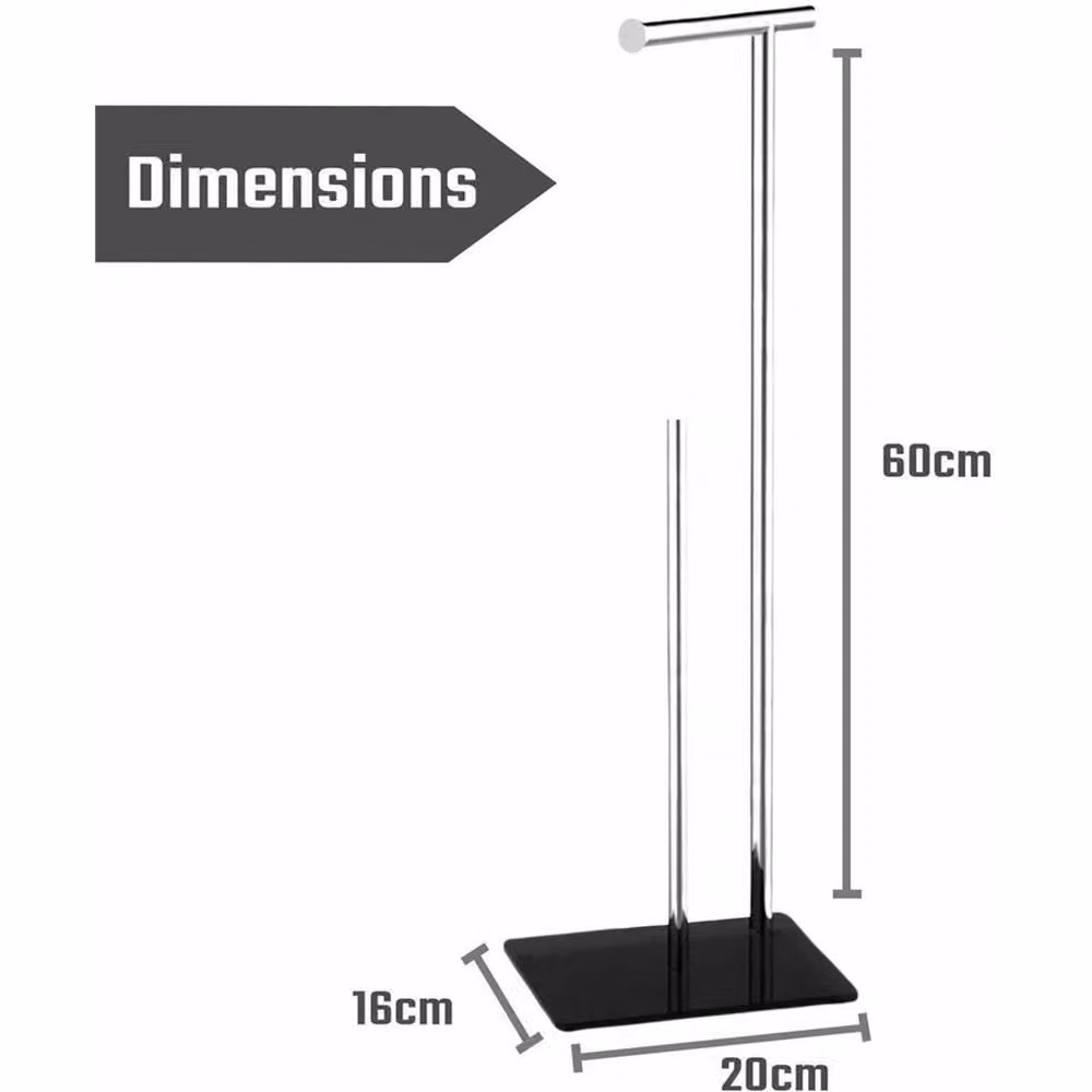 EONLION Free Standing Toilet Roll Holder in Black – 2