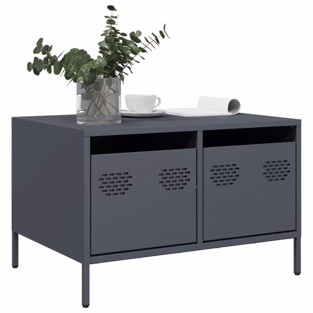 Berkfield Home TV Cabinet in Anthracite W: 68 cm, D: 50 cm, H: 43.5 cm – 2