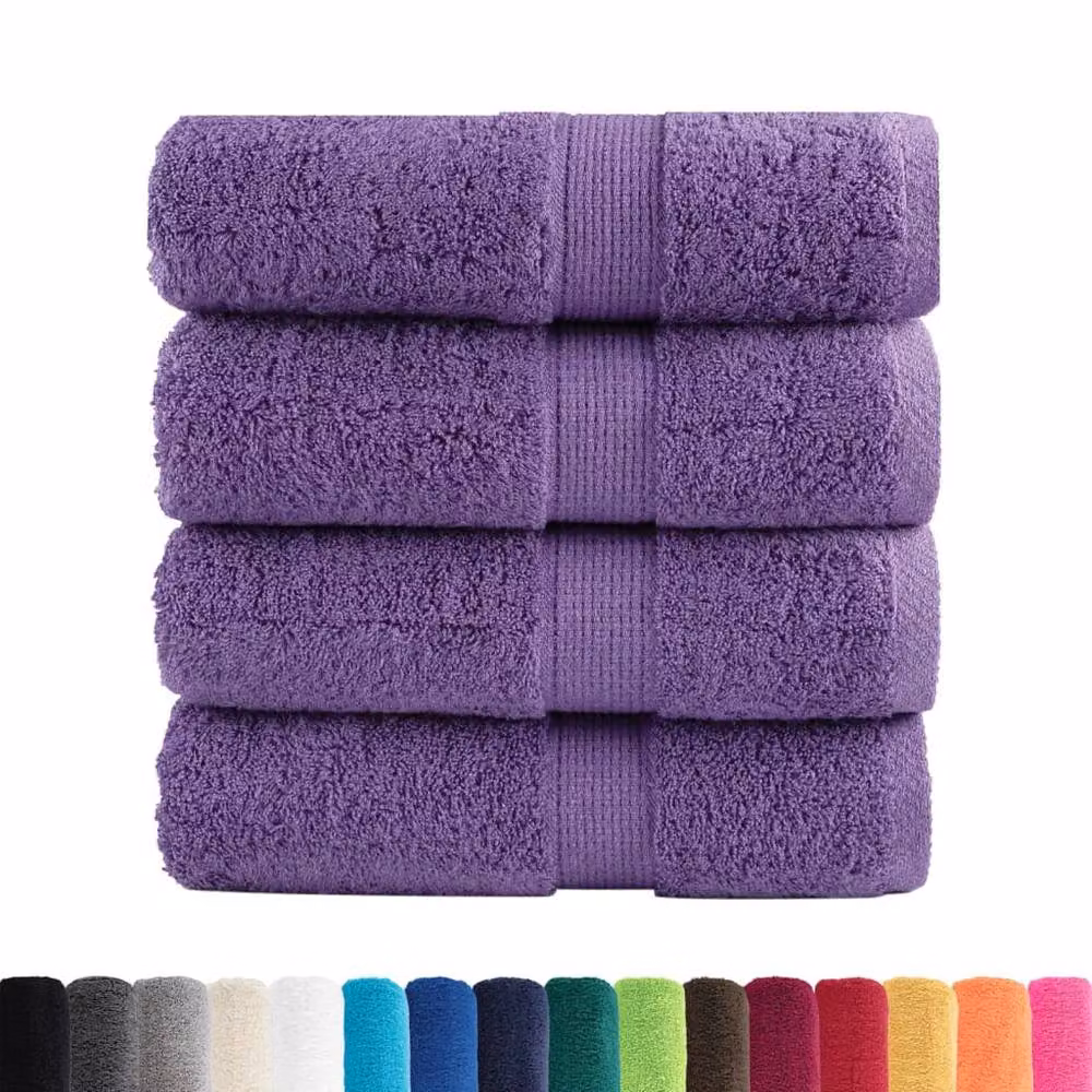 Berkfield Home SOLUND Premium Cotton Terry Soap Towels, Purple, 4 Pack, W: 30 cm x H: 30 cm – 3