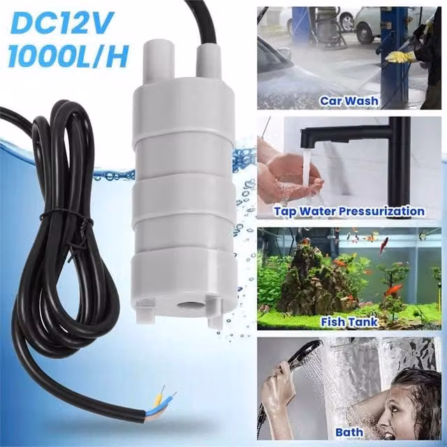 Nordara 12V Whale Submersible Water Pump for Caravans and Campers in Grey