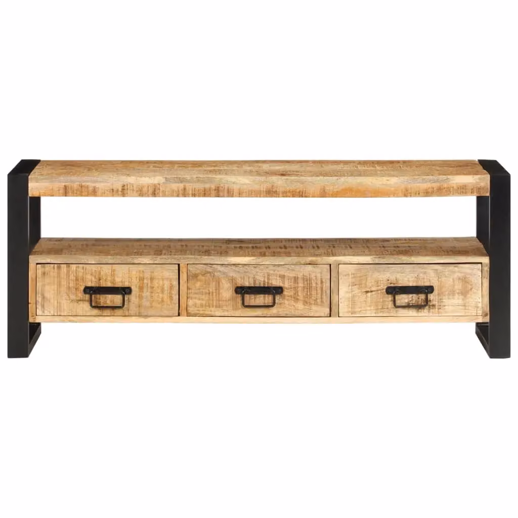 Berkfield Home Vintage Mango Wood TV Cabinet in Brown, W/D/H: 120 x 30 x 45 cm – 2