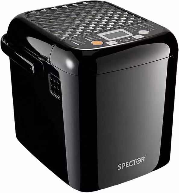 Spector Stainless Steel Bread Maker with Timer and Keep Warm Function, Black – 1